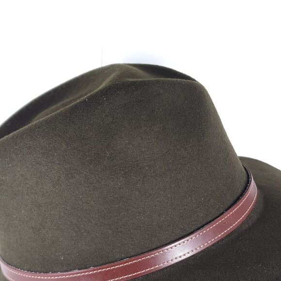 Paul Stuart Fortnighter Size 7 3/8 Green Brown Felt Fedora Hat Made In England - Picture 10 of 12